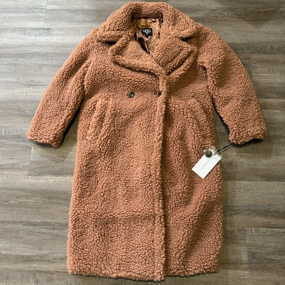 UGG Gertrude Long Teddy Coat in Firewood